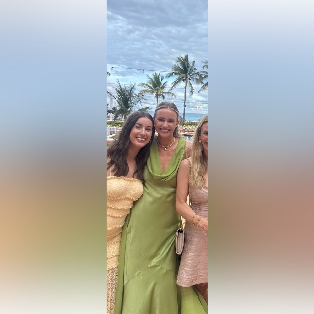 Elegant Green Satin Dress